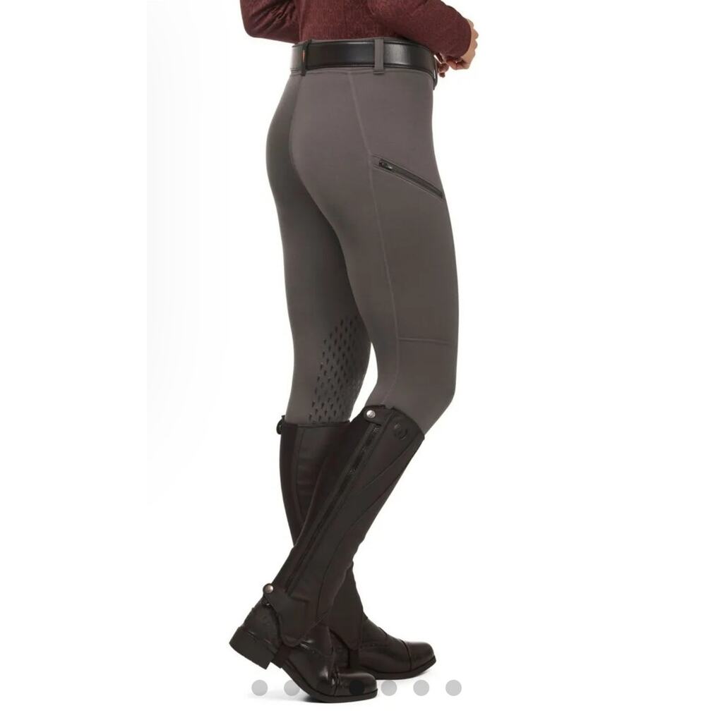 Kerrits Power Stretch Fleece Riding Pant XS Gray Zip Pocket Equestrian Breeches